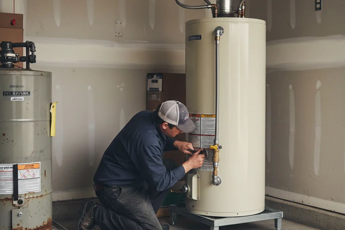 Water heater and shutoff valve replacement in Watertown